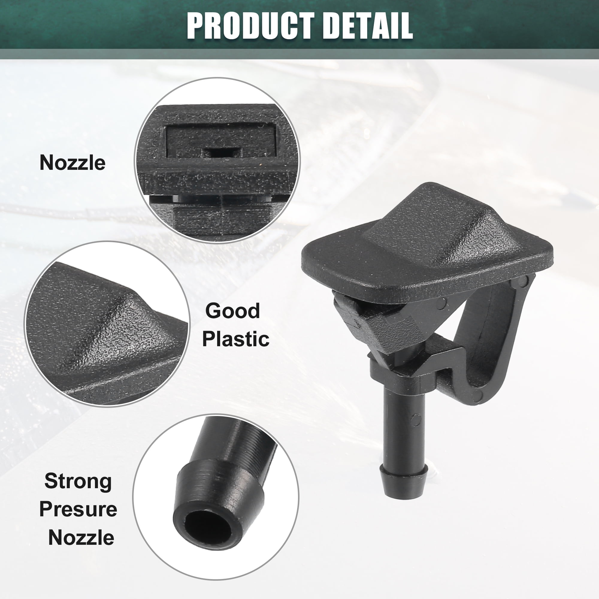 Unique Bargains Windshield Wiper Washer Nozzle Set for Jeep Wrangler 2002-2012