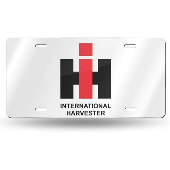 International Harvester Logo Decorative Car Front License Plate,Vanity Tag,Metal Car Plate,Novelty License Plate,6 X 12 Inch (4 Holes)