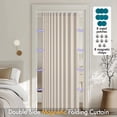 thumbnail image 2 of Cortinas plisadas plegables para puerta – Cortinas de lavandería para puerta, estilo acordeón magnético para armarios sin puerta, cortinas divisoras de habitación con ganchos, color beige, 2 of 4