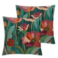 thumbnail image 2 of Awypu  Poppy Pillowcases Set of 2 Abstract Tropical Blooming Flower Floral Autumn Colors Retro Throw Pillow Cover Case Decorative Cushion for Couch Bed White, 2 of 6