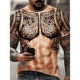 thumbnail image 1 of Lefu Men 3D Muscle Tattoo Print T-Shirt Short Sleeve Digital Printing Shirts Tops Tee, 1 of 9
