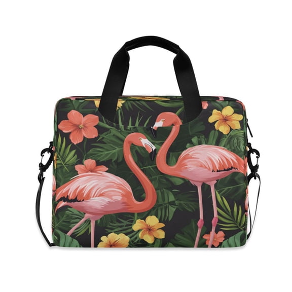 16inch Laptop Briefcase, Business Laptop Bag with Detachable Strap & Padded Compartment, Water-Resistant Polyester,Flamingo