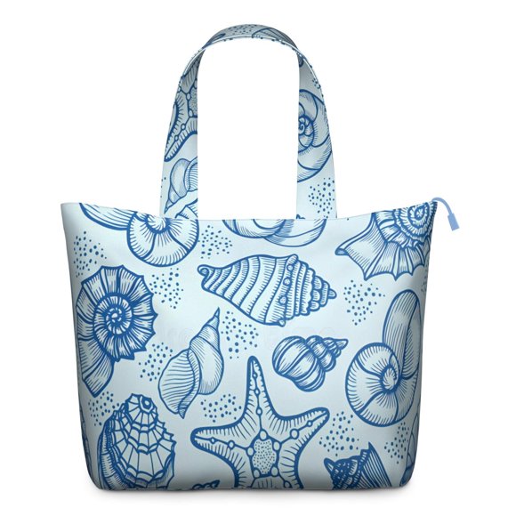 Sac Fourre-Tout de Voyage Motif Coquillage en Spirale Mignon, Sac de Week-End Léger pour Aventures en Mer et Corail pour Femmes