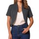 thumbnail image 1 of BLAZER DE TRABAJO CHIC PARA MUJERES INSPIRE CON CUELLO SHAWL ABIERTA Y CORTA EN GRIS OSCURO TAMAÑO S, 1 of 6