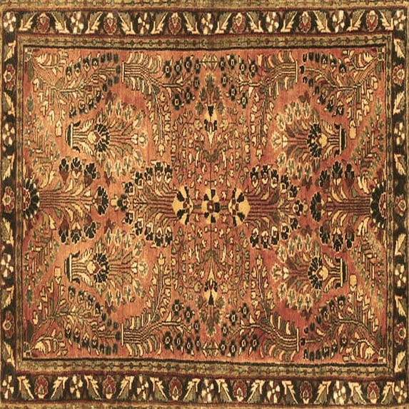 Ahgly Company Indoor Square Persian Brown Traditional Area Rugs, 6' Square
