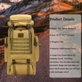 thumbnail image 7 of 80L Travel Hiking Camping Backpack with Rain Cover,Hiking Daypack for Outdoor Sport,Backpack Water Resistant,Tactical Backpack for Men Women, 7 of 7