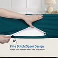 thumbnail image 3 of Twin XL Size Zipper Fitted Sheet Only – 100% Egyptian Cotton, 600 Thread Count, 14-Inch Extra Deep Pocket, Luxury Sateen Weave Bottom Sheet, Hotel Quality, ( 39" x 80" +14" , Teal Solid ), 3 of 6