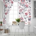 thumbnail image 5 of Fsddascl Pink Grey Floral Blackout Curtains for Bedroom/Living Room, Thermal Insulated Kitchen Curtains, Botanical Watercolor Flower Leaf Grommet Darkening Window Treatment Drapes 27.5"x39"x2, 5 of 6