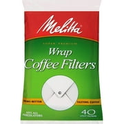 Melitta 627402 Super Premium Percolator Wrap Around Coffee Filters, White, 40 Count