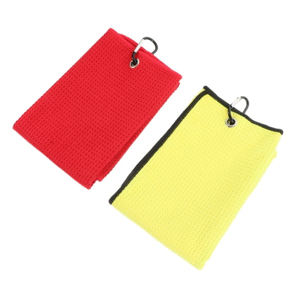 2 Pcs Golf Towel Portable Balls Towels Bolt Accessories Absorb Sweat Polyester