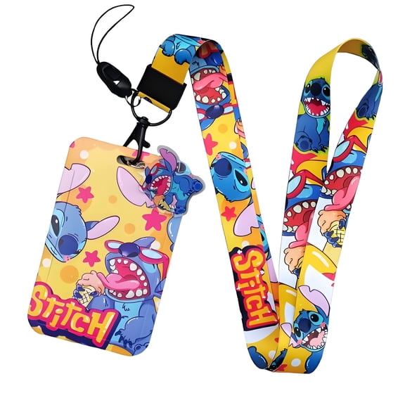 Stitch Lanyards for Id Badge Holder with Retractable Badge Reel Clip, ID Card Holder with Breakaway Lanyard, Nurse Teacher Office Gifts