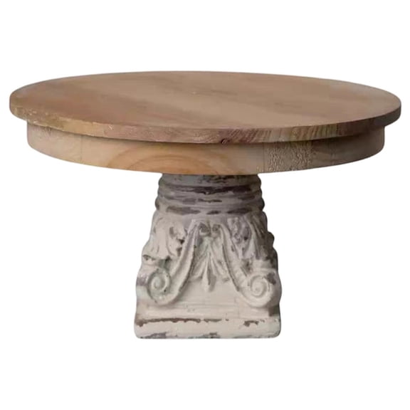 Vjnyvs Round Pedestal Wood Cake Stand, Dessert Cupcake Stand for Wedding Birthday Party Decor