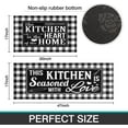 thumbnail image 3 of Buffalo Plaid Check Kitchen Rug Mat Set of 2 Black and White Farmhouse Kitchen Rugs Kitchen Floor Mats Non Slip Buffalo Plaid Kitchen Decor, 3 of 6