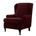 thumbnail image 1 of Premium Water Repellent Wingback Chair Cover High Stretch Jacquard Fabric Wing Back Chair Slipcovers, 1 of 7