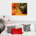thumbnail image 5 of Abstract Buddha with Red Flower Single Unframed Canvas Print 16x20 Inches - Living Room Bedroom Wall Art Decor - Modern Print (No Frame), 5 of 6