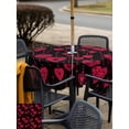 thumbnail image 4 of Outdoor Tablecloth with Umbrella Hole and Zipper, Valentine's Day Square Table Cloth 54x54 Inch Waterproof Tablecloth, Red Heart Love Rustic Retro Black Picnic Table Cover for Patio Camping, 4 of 7