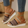 thumbnail image 5 of Women's Summer New Big Size One Line Color Knitted Fish Mouth Wedge Sandals Summer Sandals Brown 41, 5 of 5