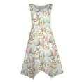 thumbnail image 4 of Minjewel Floral Print Easter Dress with Irregular Hem, Round Neck Sleeveless Midi Dress for Women, Casual Spring Church & Party Wear,Light Blue XL, 4 of 8