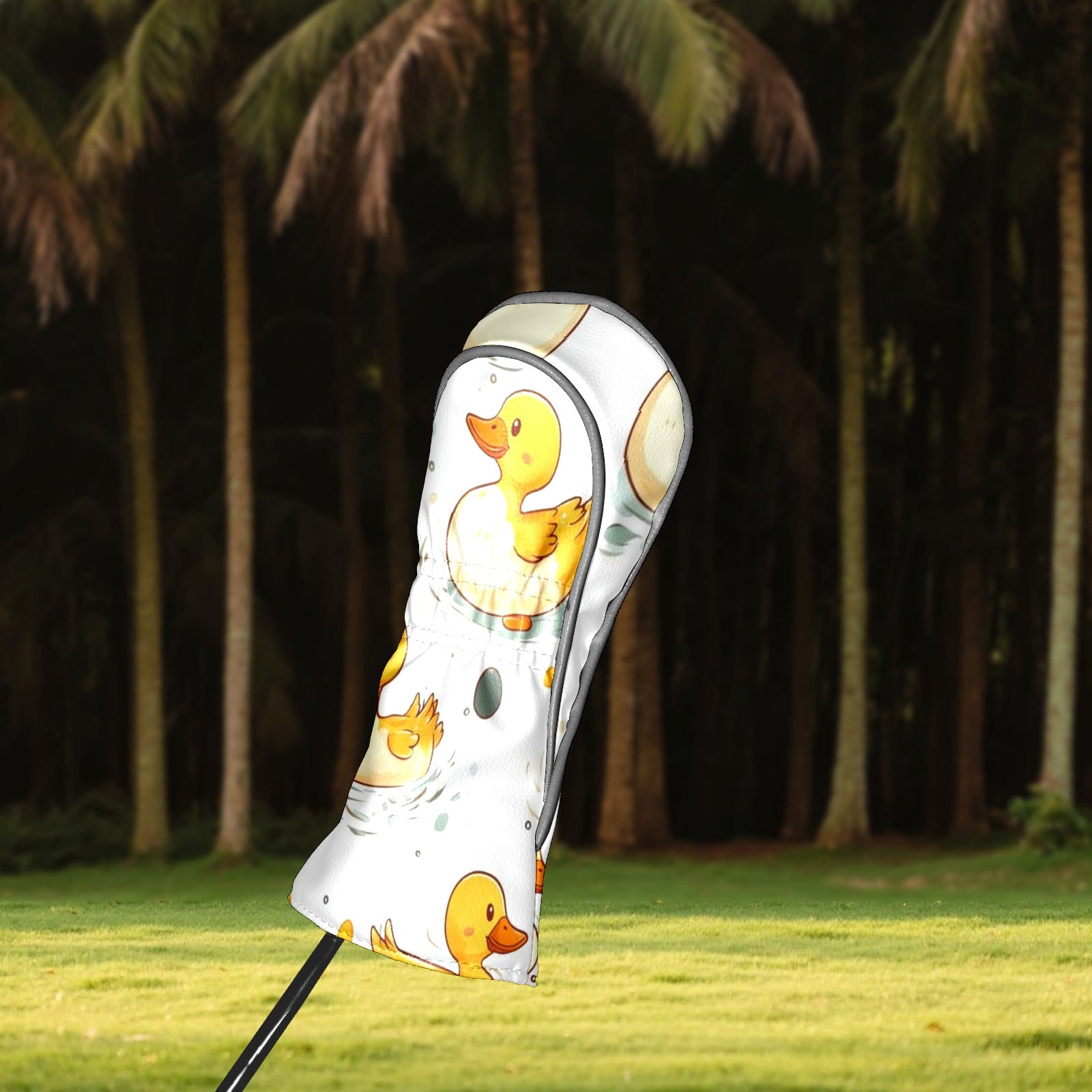 Golf Head Covers Duck Pattern for Driver, Wood & Hybrid, Premium Waterproof PU Leather with Plush Lining, Cute Animal Golf Gifts