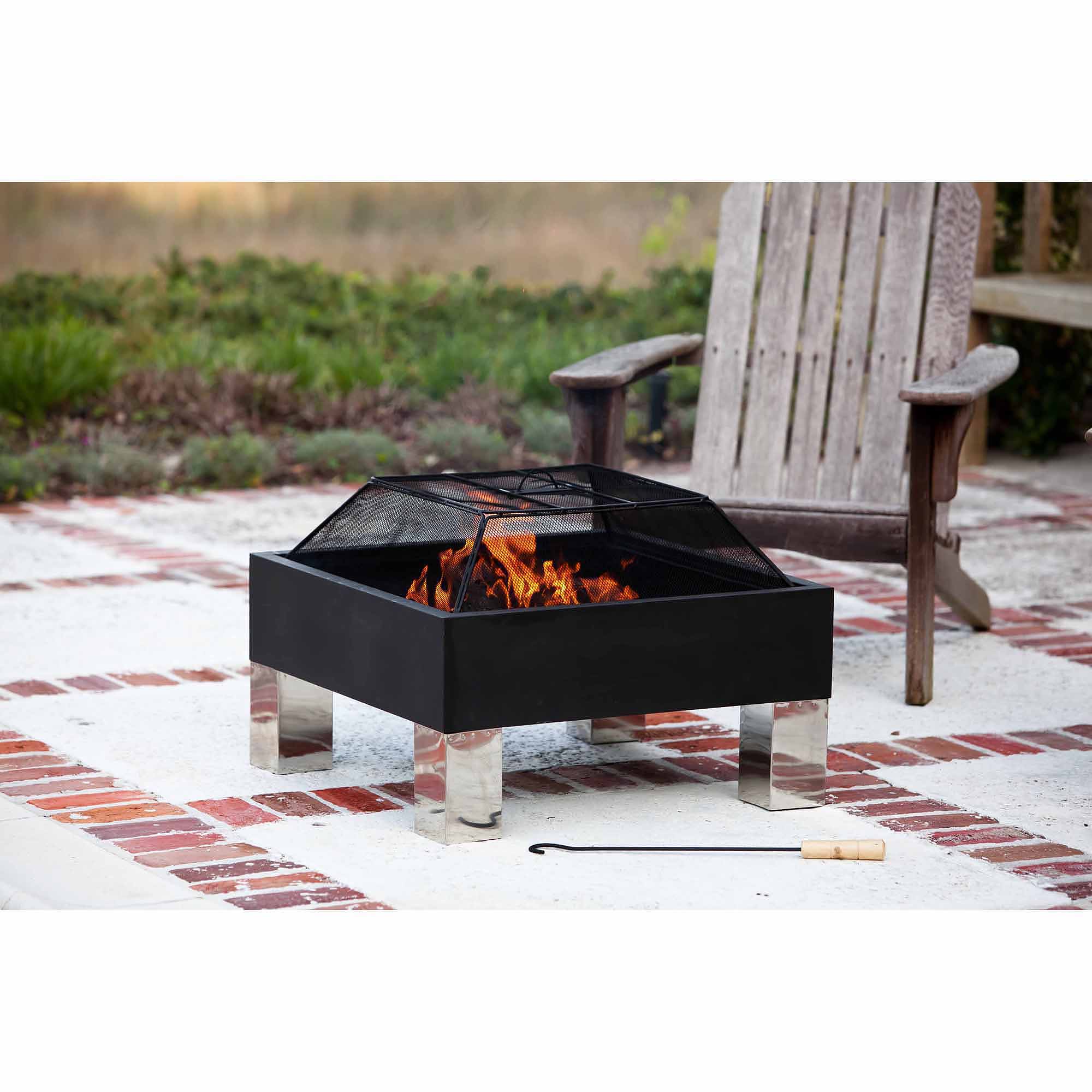 Fire Sense Square Fire Pit Walmart Com