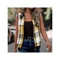 thumbnail image 6 of Zynoxe Women's Plaid Vests With Side Pockets Fashion Zip Up Vests for Women Classic Stand Collar Sleeveles Jackets Soft Lightweight Fall Winter Casual Gilet Jacket 2XL, 6 of 7