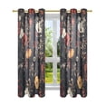 thumbnail image 7 of Yayeee Window Curtains Light Filtering 63"x52" Grommet Panel Pair Home Living Room Decor, Black Floral Pattern, 7 of 7