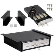 Volcora 13" Retail Cash Register Drawer, Under Counter Mounting Bracket for Small Business, Money Tray with 4 Bill 5 Coin 6 Keys