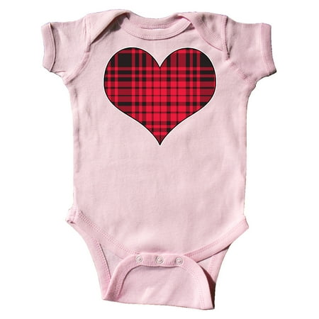 

Inktastic Red Plaid Heart Gift Baby Boy or Baby Girl Bodysuit