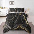thumbnail image 1 of YST Black and Gold Marble Comforter Set, Queen, Contemporary Abstract Marbling Bedding Set, 1 of 5