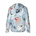 thumbnail image 3 of Uemuo Cute Chameleons On Blue Pattern Women's Full Zip UPF 50+ Sun Protection Hoodie Jacket Long Sleeve Sun Shirt Hiking Outdoor Performance with Pockets-Large, 3 of 9