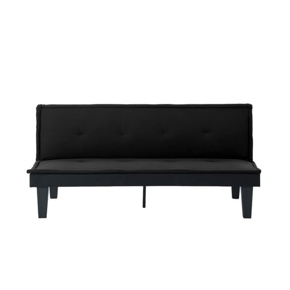 Miekor Furniture Convertible Futon Sofa Bed, 5 Adjustable Position Faux Suede 2 in 1 Foldable Couch for Small Space Living Room Bedroom (Black) No9347
