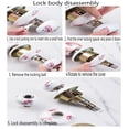 thumbnail image 2 of WANLIAN Premium Porcelain Door Knobs Set,Ceramic DoorLock,Classic Rose Pattern Round Ceramic Door Knobs,with Lock Privacy Function Door Hardware,for, 2 of 9