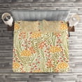 thumbnail image 2 of Ambesonne Flower Quilted Coverlet 3 Pcs, Old Vintage Ivy Lilacs, Queen Size, Multicolor, 2 of 2