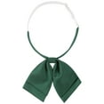thumbnail image 1 of Corbata de lazo de doble capa ajustable de satén para camisa de uniforme para mujeres Inspire Chic, verde oscuro, talla única, 1 of 5