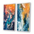 thumbnail image 3 of Designart "Majestic Aerial View Arctic Rivers and Icebergs V" Glacier Framed Wall Art Set Of 2 - Country Blue Frame Gallery Set For Office Decor, 3 of 6