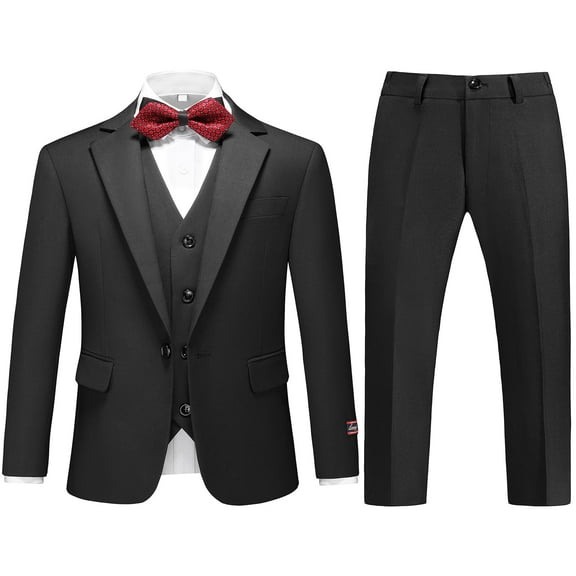 Lycody Kids Suits Tuxedo for Wedding 3 Pieces Slim Fit One Buton Suit for Teens Back to School for Young Boys Size 16