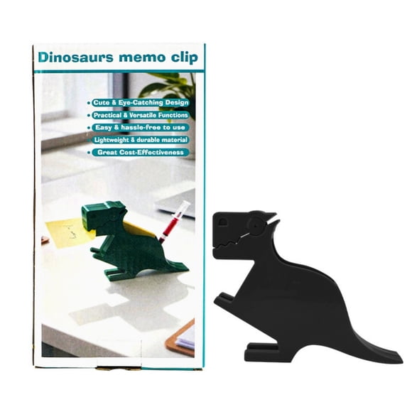 Clip Notes de Dinosaure en Plastique Mignon Ornement de Bureau Compact Léger Pratique à Transporter pour Bureau École Étudiant Papeterie Professionnelle