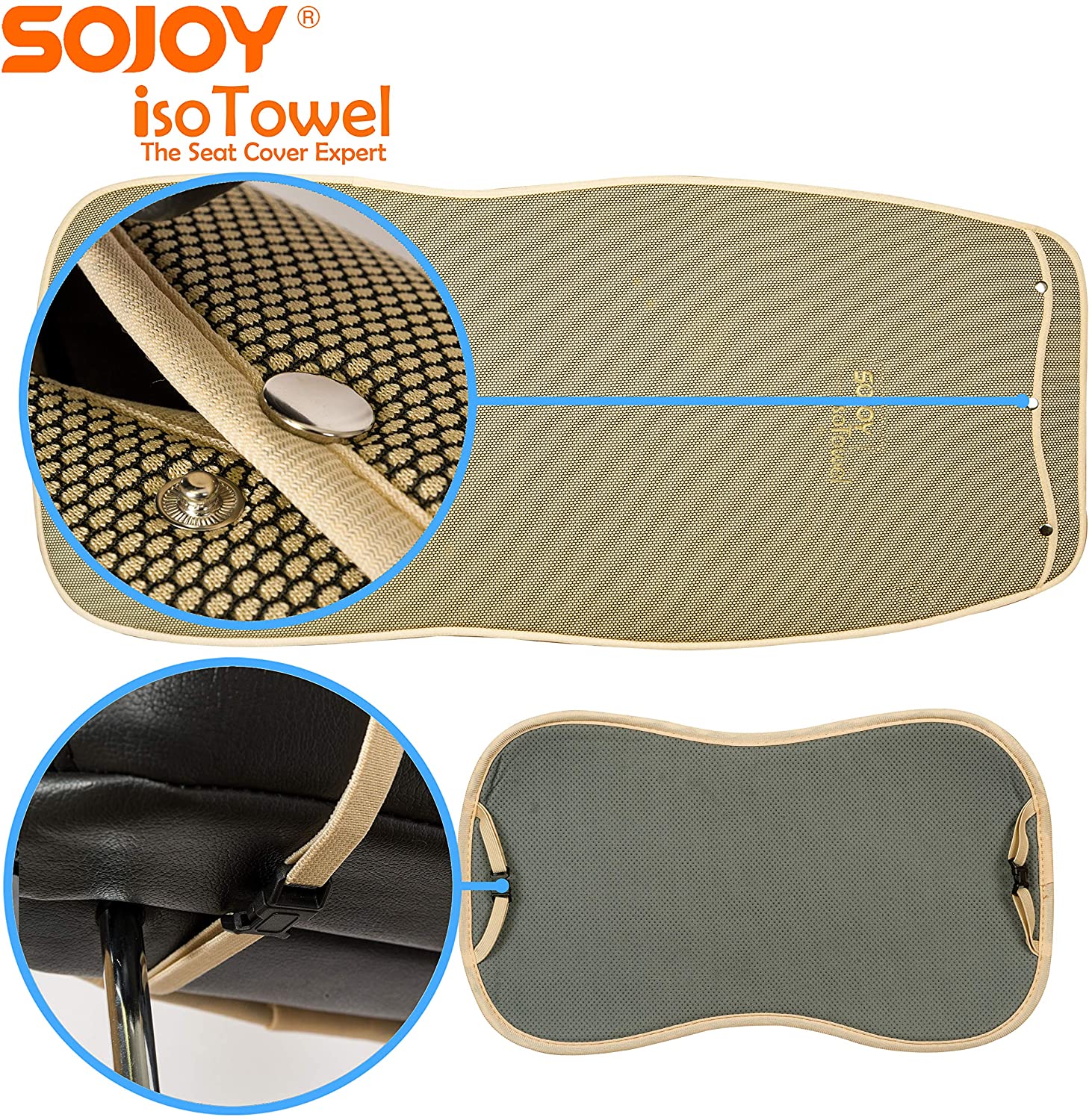 Sojoy Universal Car Seat Cover. Microfiber Seat Protector, with Quick-Dry,  No-Slip Technology. Car seat Protection for All Workouts, All-Weather  Honeycomb Cloth (Tan)