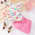 thumbnail image 2 of Girls' Clothing Sets Flamingo Outfits 3T Litter Kids Summer Clothes Cute Top and Red Shorts Girl Summer Clothes (869-3), 2 of 3