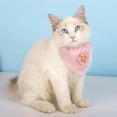 thumbnail image 4 of Dogs Cats Bandana, Fashion Cute Flower Decoration Plaid Pattern Adjustable Elegant Soft Cotton Pet Collar Triangle Bib for Daily Wear, 4 of 8