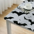 thumbnail image 4 of BANET Halloween Square Tablecloth Waterproof Stain and Wrinkle Resistant Table Cloth Washable Polyester Table Cover for Dining Kitchen Wedding Party White, 4 of 7