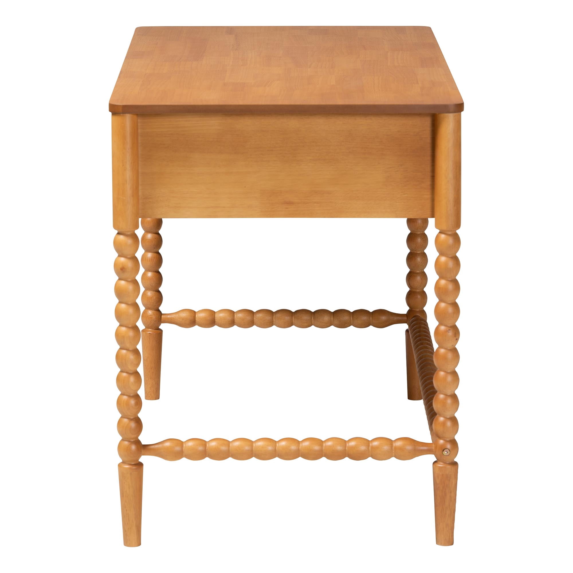 Baxton Studio Lucera Farmhouse Writing Desk, 3-Drawer, Oak Brown