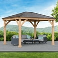 thumbnail image 2 of Yardistry 10 ft. × 12 ft. Meridian Cedar Gazebo with Aluminum Roof, 2 of 12