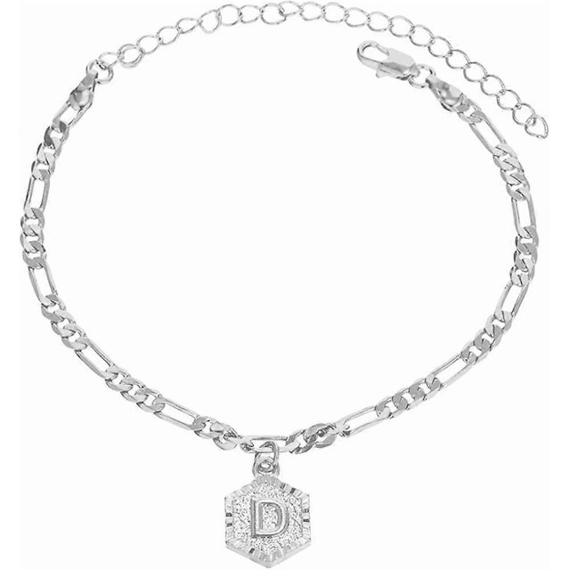 Initial Ankle Bracelets for Women Men, 18K Gold Silver Figaro Cuban Link Anklet Bracelet for Women Teen Girls, Custom Name Gold Anklet with Initials l