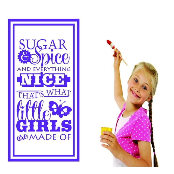 Custom Wall Decal Sticker : Sugar & Spice Everything Nice That's What Little Girls Are Made Of... Teen Baby Bedroom 20x30"