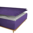 thumbnail image 3 of Zipper Fitted Sheet, Twin XL Size 39x80) 8 Inch Deep Pocket, 100% Egyptian Cotton, 800 TC, Stripe Purple Color., 3 of 7
