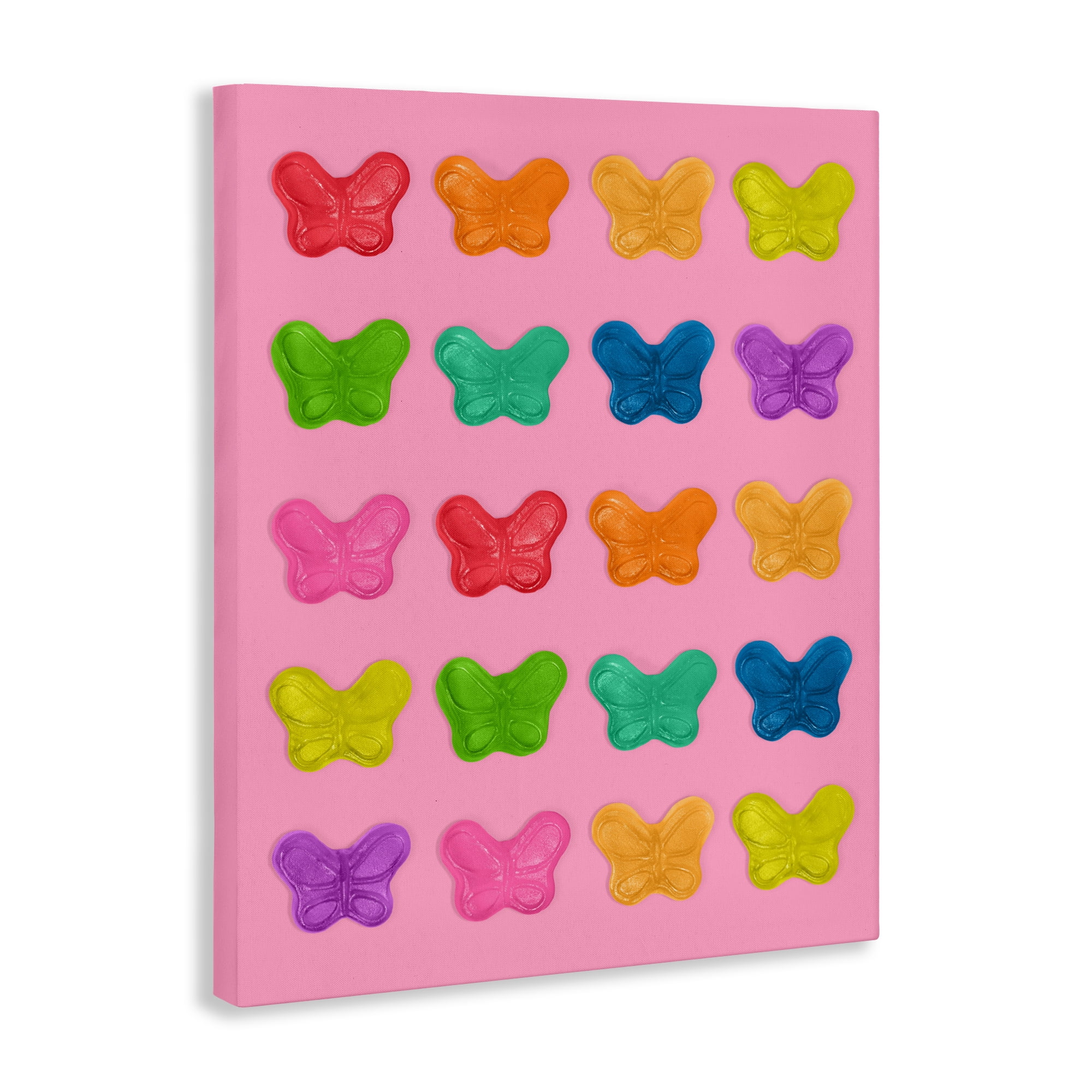 Stupell Industries Colorful Butterflies on Pink Canvas Wall Art, design by LISH Creative