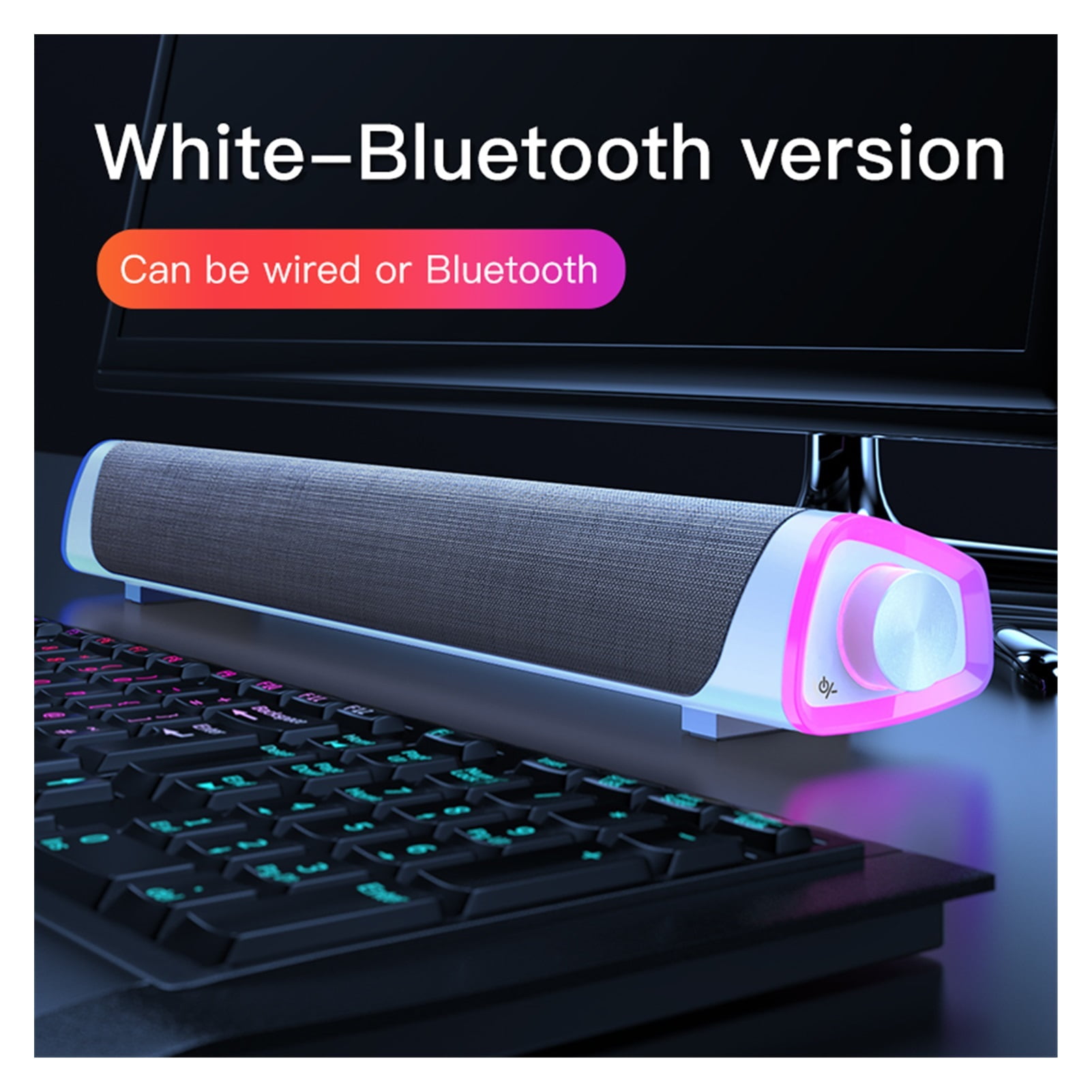 3D Surround Soundbar Bluetooth 5.0 Speaker Wired Computer Speakers Stereo Subwoofer Sound Bar For Laptop PC Theater TV 3.5mm ,Quality Sound