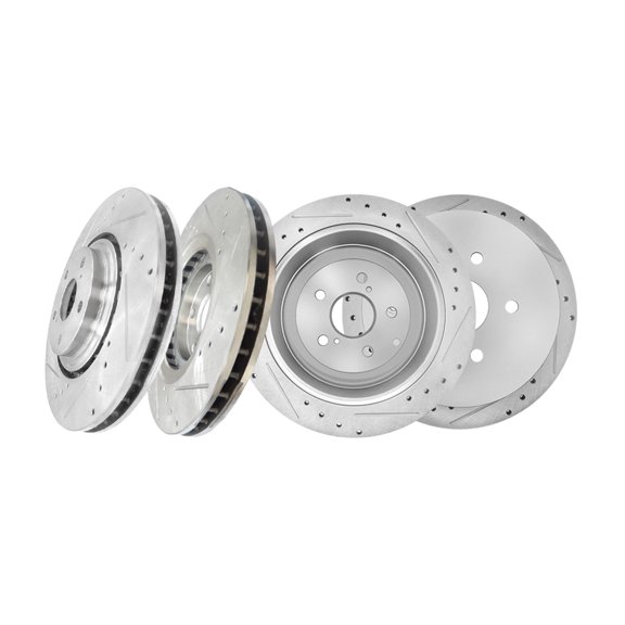 Set of 4 Front Drilled Slotted Brake Disc Rotors-Rear Brake Disc Rotors For 2011-2020 Toyota Sienna