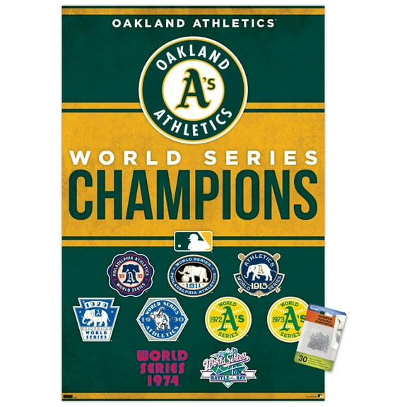 MLB Oakland Athletics - Champions 23 Wall Poster with Pushpins, 22.375" x 34"